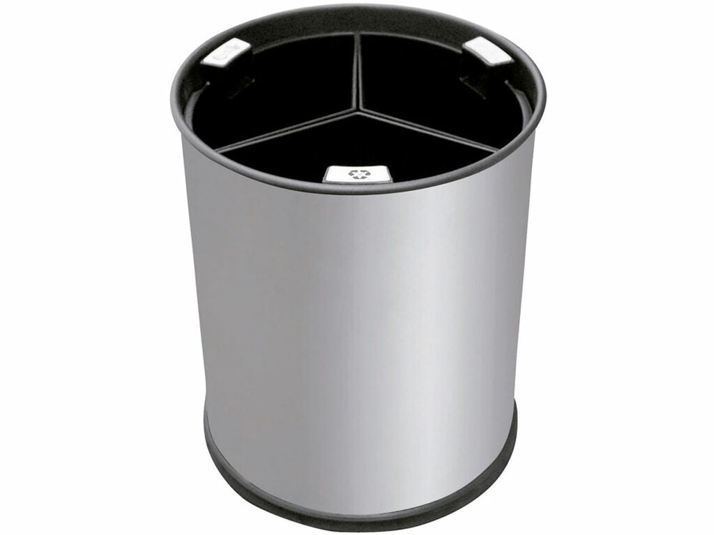 PAPELERA TRISELECTIVA JVD INOX SATINADO