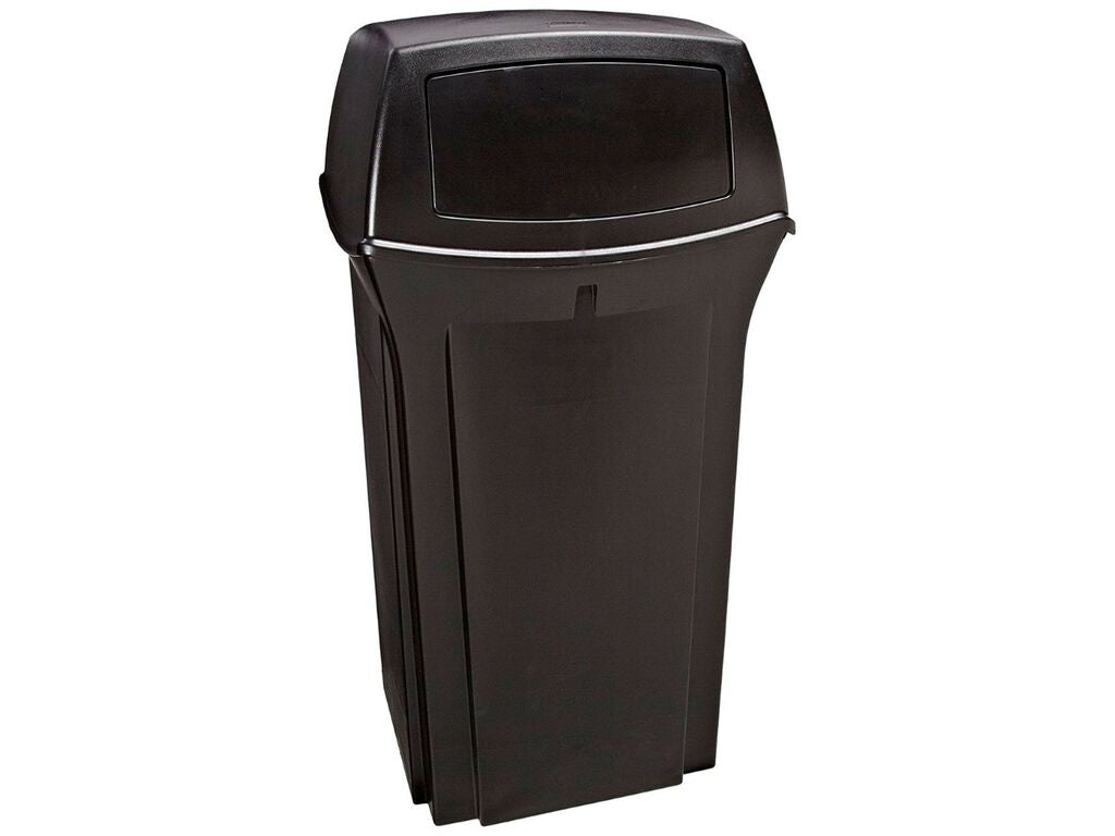 Contenedor Rubbermaid Ranger Tapa Dos Aberturas Negro 170.3L