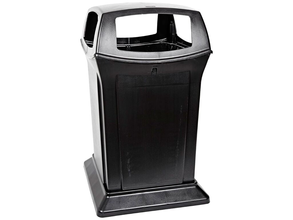 CONTENEDOR RUBBERMAID RANGER TAPA CUATRO ABERTURAS NEGRO 170.3L
