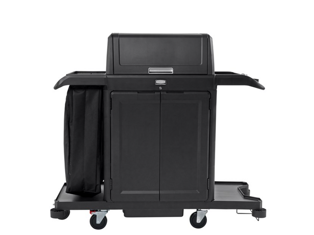 CARRO DE CAMARERA RUBBERMAID ALTA SEGURIDAD CON PUERTAS Y TAPA