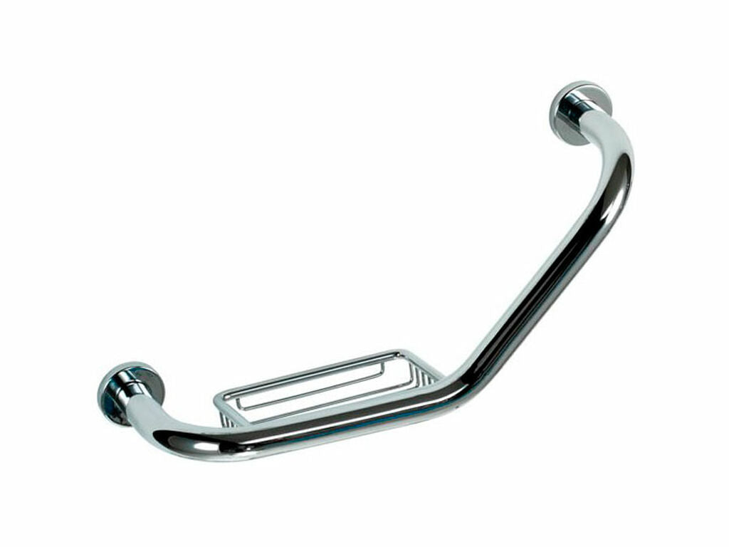 Barra de Ducha con Jabonera JVD Inox Brillo