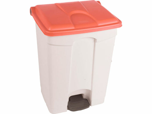 CONTENEDOR A PEDAL JVD 70 L TAPA ROJA