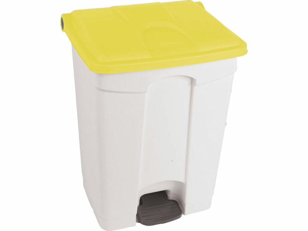 CONTENEDOR A PEDAL JVD 70 L TAPA AMARILLA