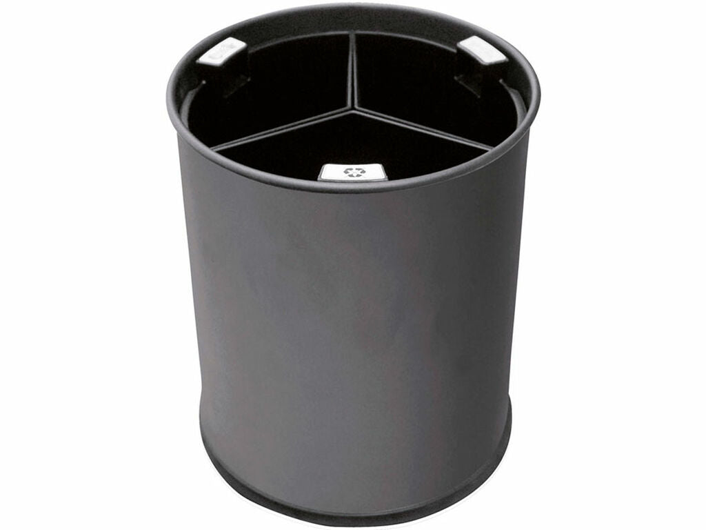 Papelera Triselectiva JVD Negra 13L