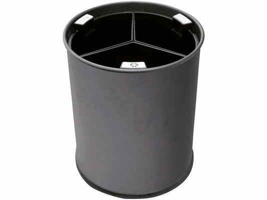 Papelera Triselectiva JVD Negra 13L