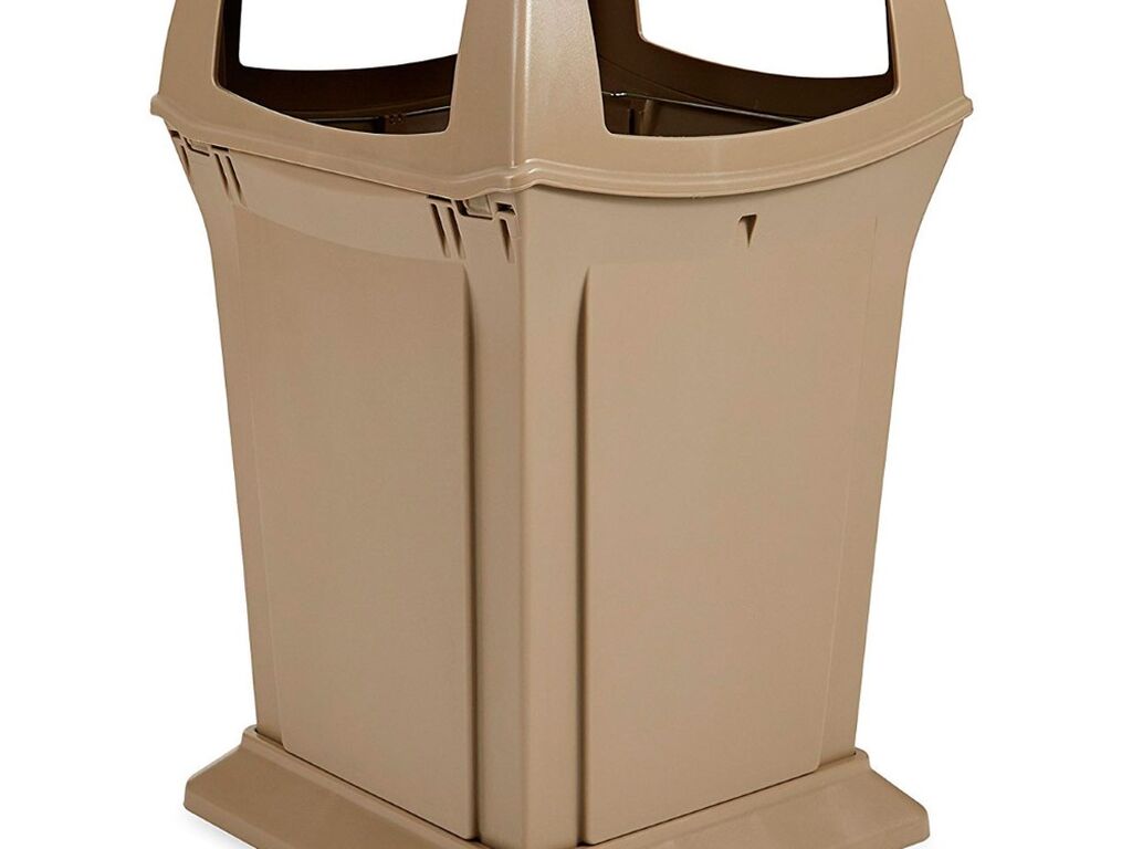 CONTENEDOR RUBBERMAID RANGER TAPA CUATRO ABERTURAS BEIGE 170.3L