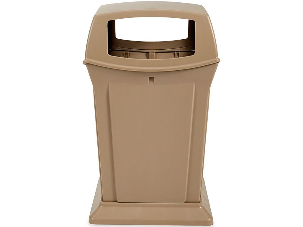 CONTENEDOR RUBBERMAID RANGER TAPA CUATRO ABERTURAS BEIGE 170.3L (1)