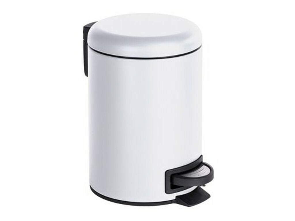 PAPELERA DE PEDAL NEGRA LEMAN 3L (1) & PAPELERA DE PEDAL NEGRA LEMAN 3L BLANCA