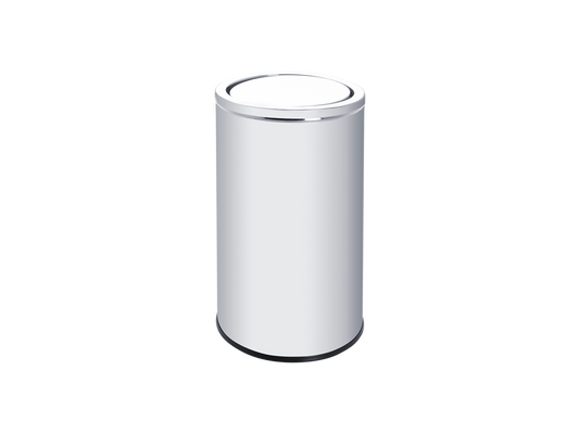 PAPELERA CILÍNDRICA INOX BASCULANTE 40L