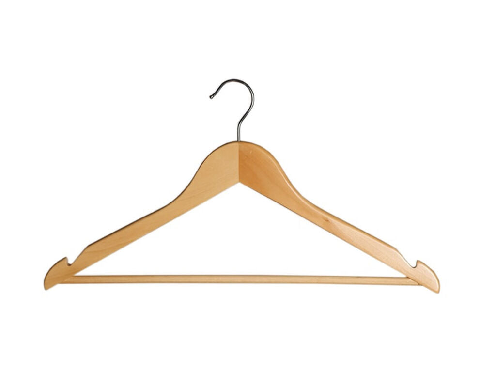 PERCHA DE MADERA CON BARRA Y  MUESCAS