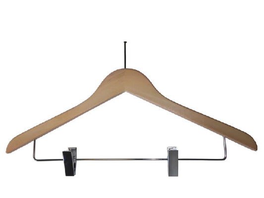 PERCHA CON GANCHO DE SEGURIDAD Y PINZAS