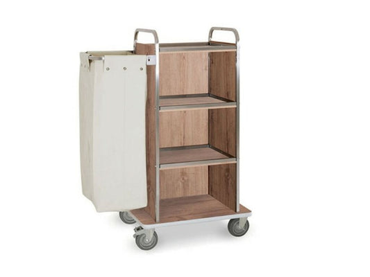 Carro camarera pisos melamina roble