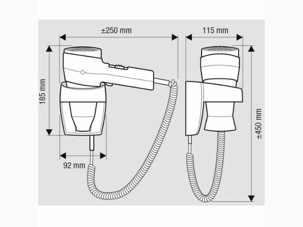 SECADOR DE PELO ACTION SUPER PLUS 1600 CON SOPORTE (1)