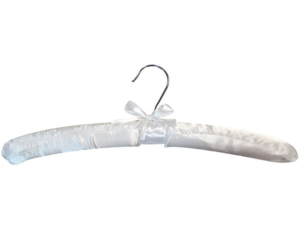 PERCHA FORRADA SATEN BLANCO
