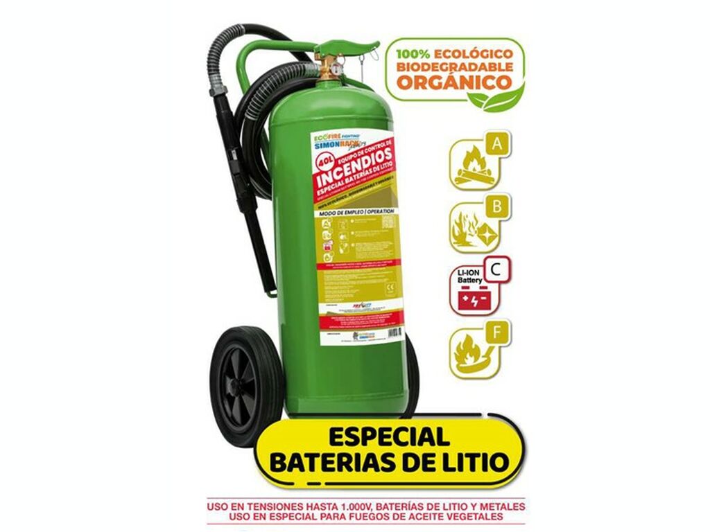 EXTINTOR ECOFIRE PARA BATERIAS DE LITIO 40 LITROS