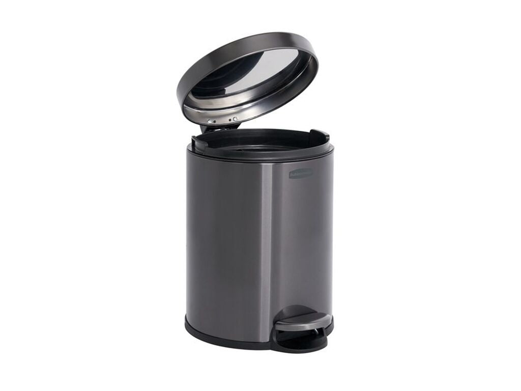 CUBO  METALICO RUBBERMAID REDONDO  PEDAL 6 L. GRIS OSCURO