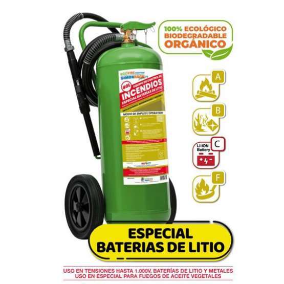 EXTINTOR DE INCÊNDIO DE BATERIA DE LÍTIO ECOFIRE FIGHTING 40 LITROS