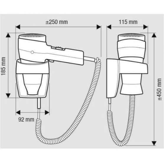 SECADOR DE PELO ACTION SUPER PLUS 1600 CON SOPORTE