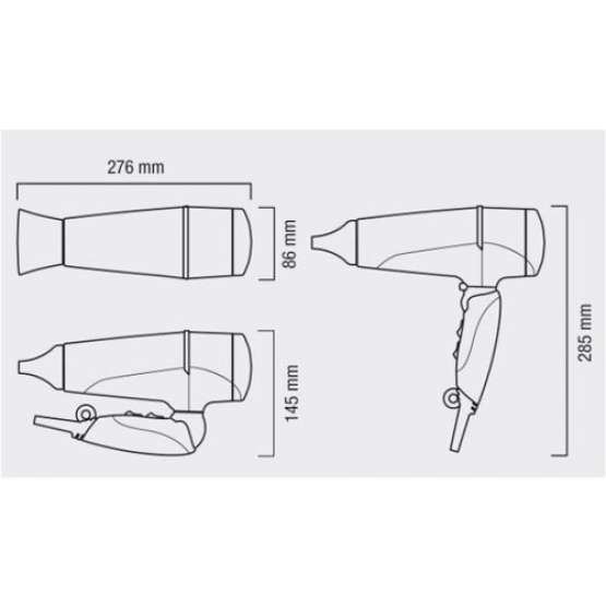 SECADOR DE PELO PLEGABLE FOLDAWAY IONIC TF 2000W